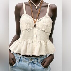 Zara Embroidered Lace Top